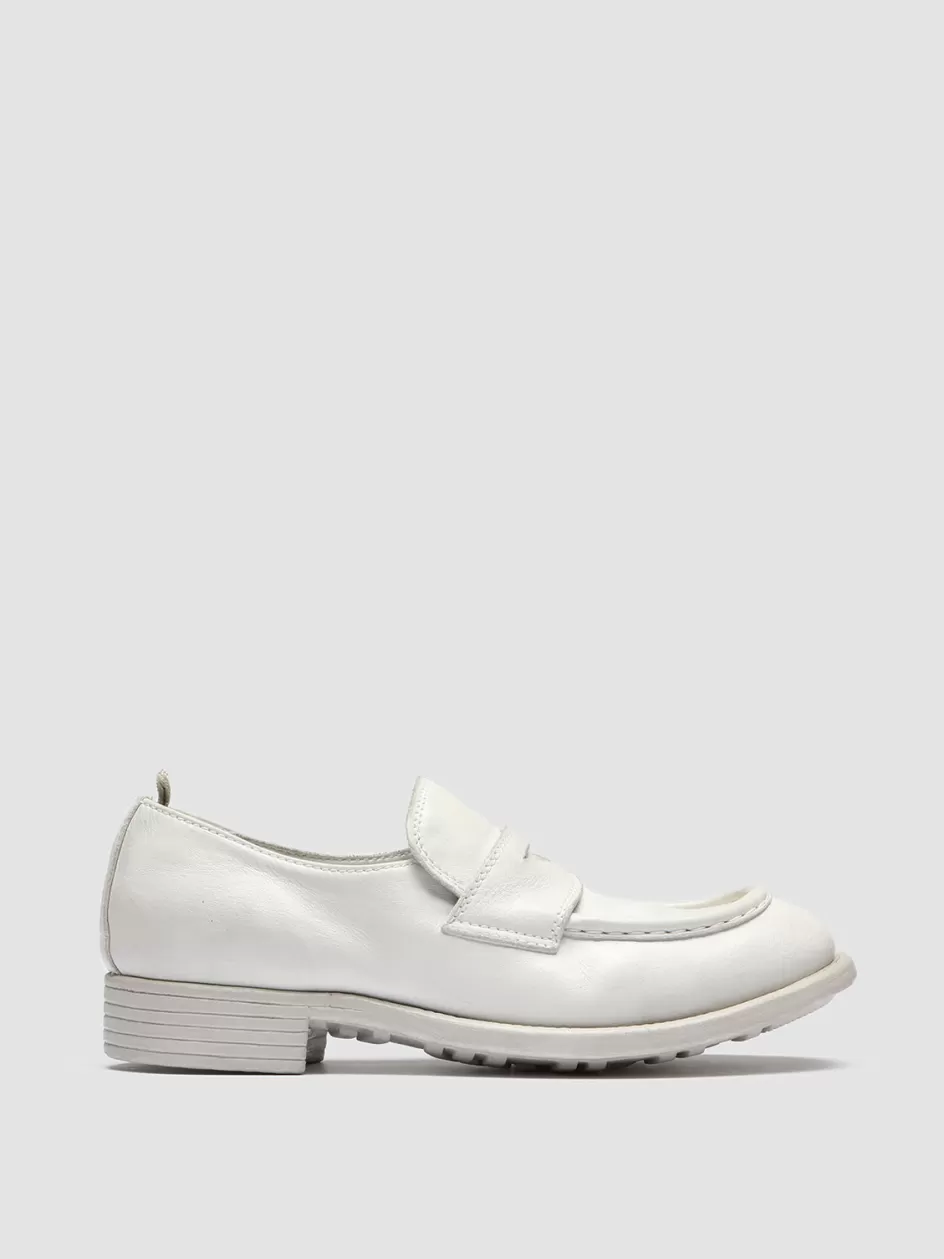 Officine Creative Icons | Loafers>CALIXTE 020 - White Leather Mocs Loafers OFF WHITE