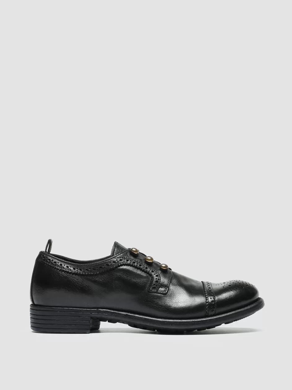 Officine Creative Derbies & Oxfords | Dress Shoes>CALIXTE 022 - Leather Brogue Derby Shoes BLACK