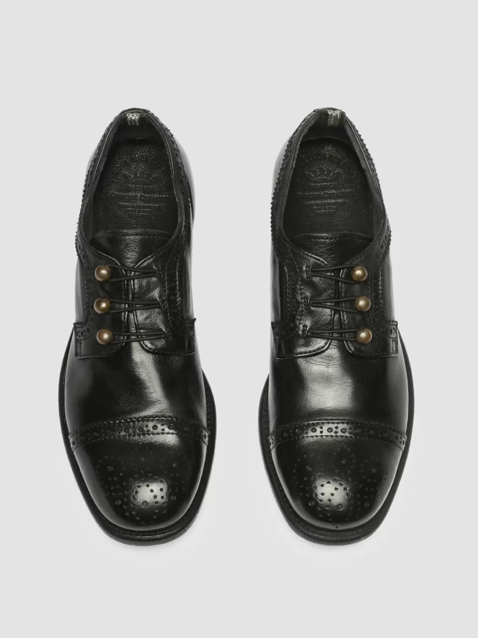 Officine Creative Derbies & Oxfords | Dress Shoes>CALIXTE 022 - Leather Brogue Derby Shoes BLACK