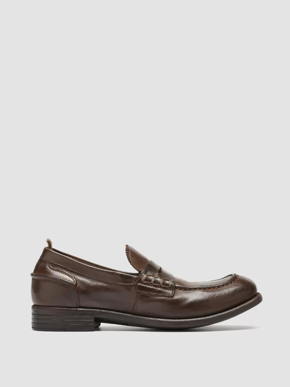 Officine Creative Loafers>CALIXTE 042 - Brown Leather Penny Loafers LIGHT BROWN