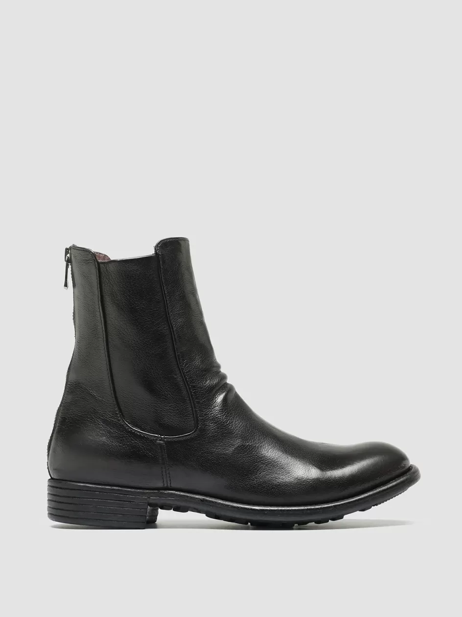 Officine Creative Boots & Booties>CALIXTE 049 - Leather Zip Boots BLACK