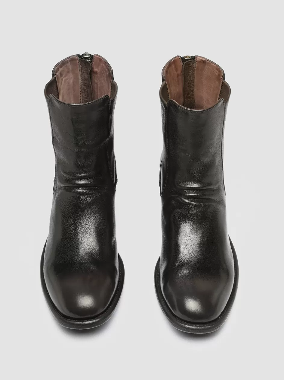 Officine Creative Boots & Booties>CALIXTE 049 - Leather Zip Boots BLACK