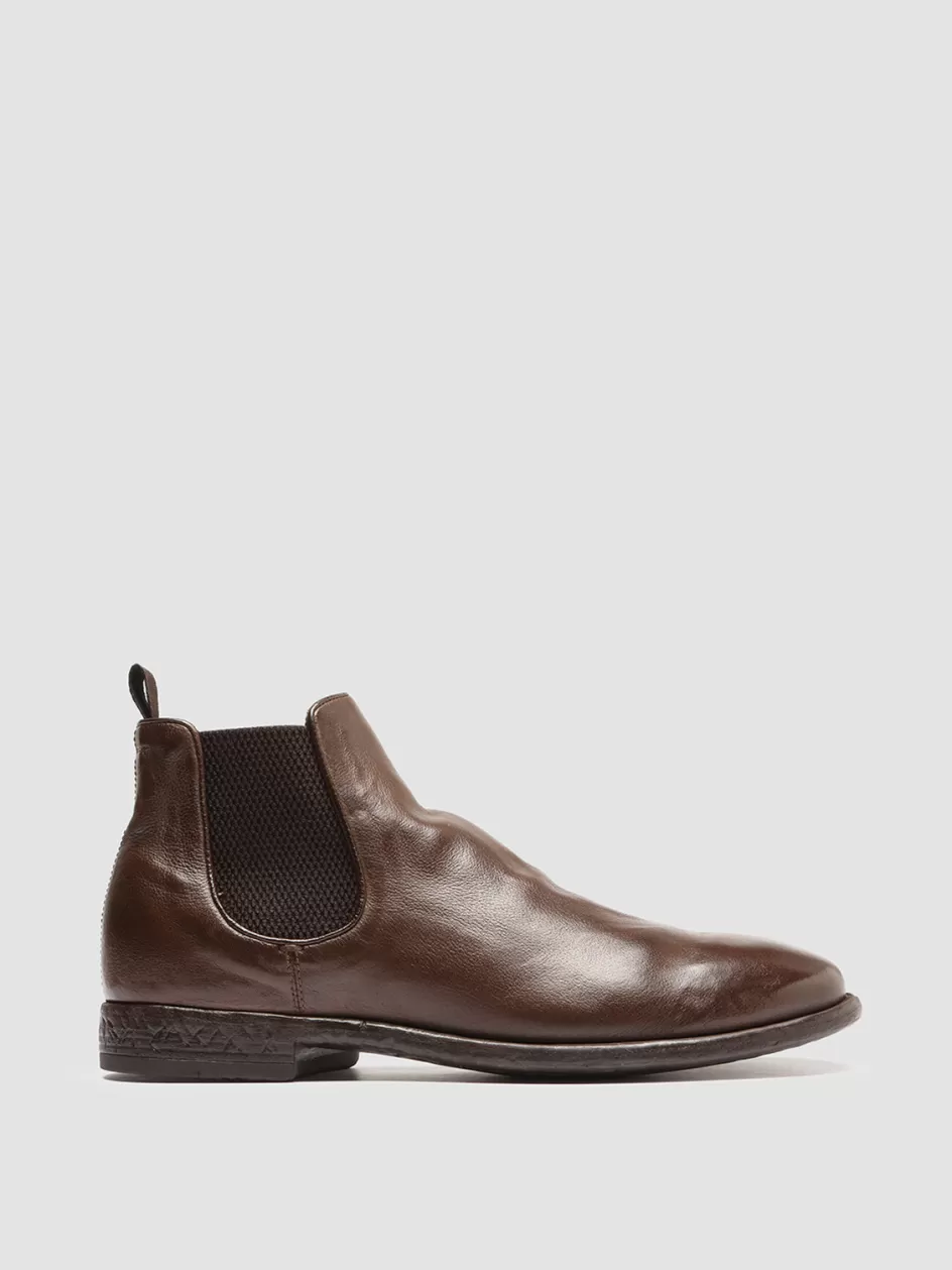 Officine Creative Ankle Boots>CETON 647 - Leather Chelsea Boots CIGAR