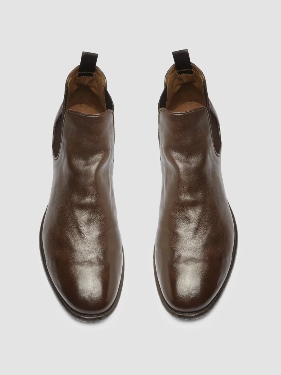 Officine Creative Ankle Boots>CETON 647 - Leather Chelsea Boots CIGAR