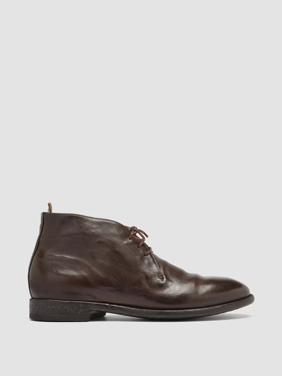 Officine Creative Ankle Boots>CETON 685 - Brown Leather Chukka Boots CIGAR