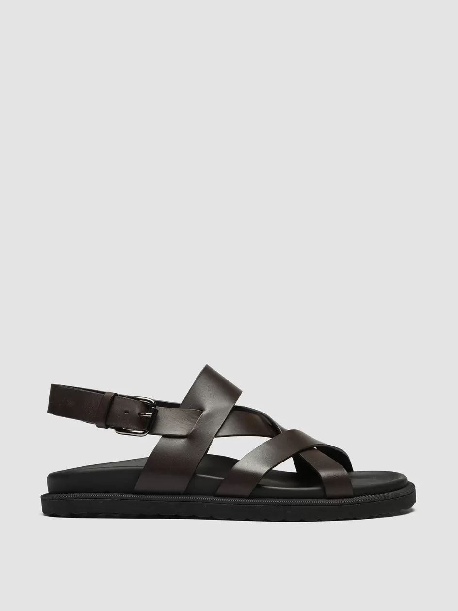 Officine Creative Icons | Sandals>CHARRAT 002 - Brown Leather Sandals EBANO