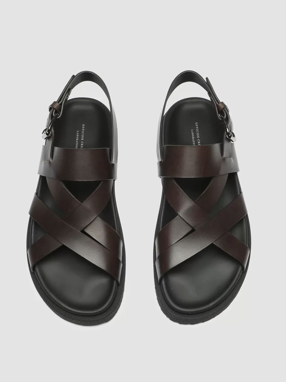 Officine Creative Icons | Sandals>CHARRAT 002 - Brown Leather Sandals EBANO