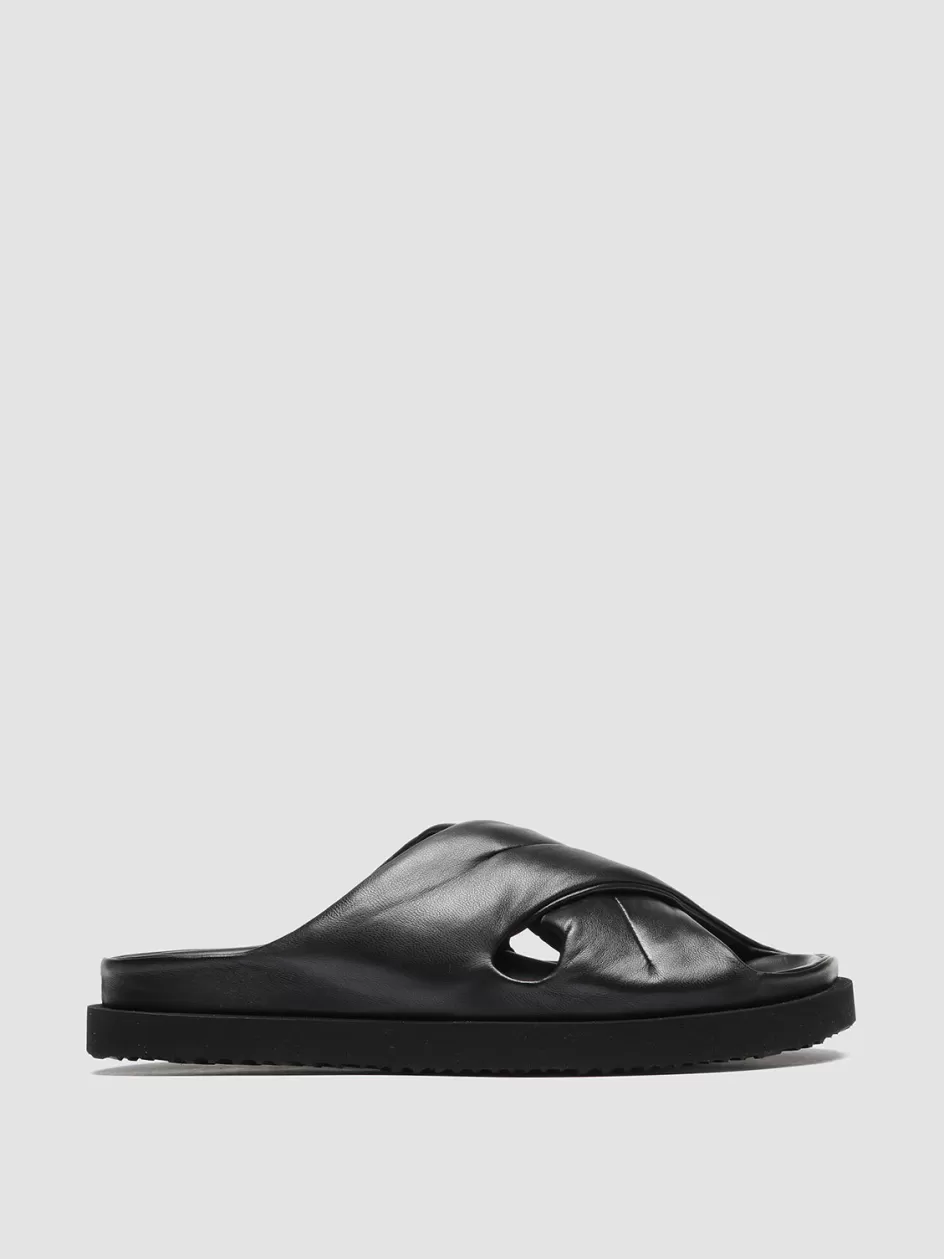 Officine Creative Sandals>CHORA 004 - Leather Slide Sandals BLACK