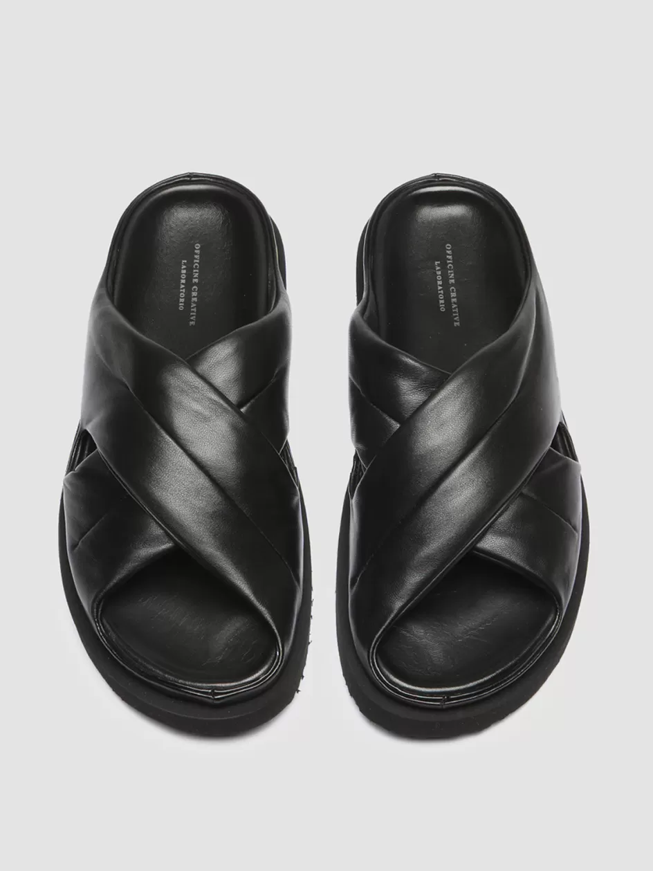 Officine Creative Sandals>CHORA 004 - Leather Slide Sandals BLACK