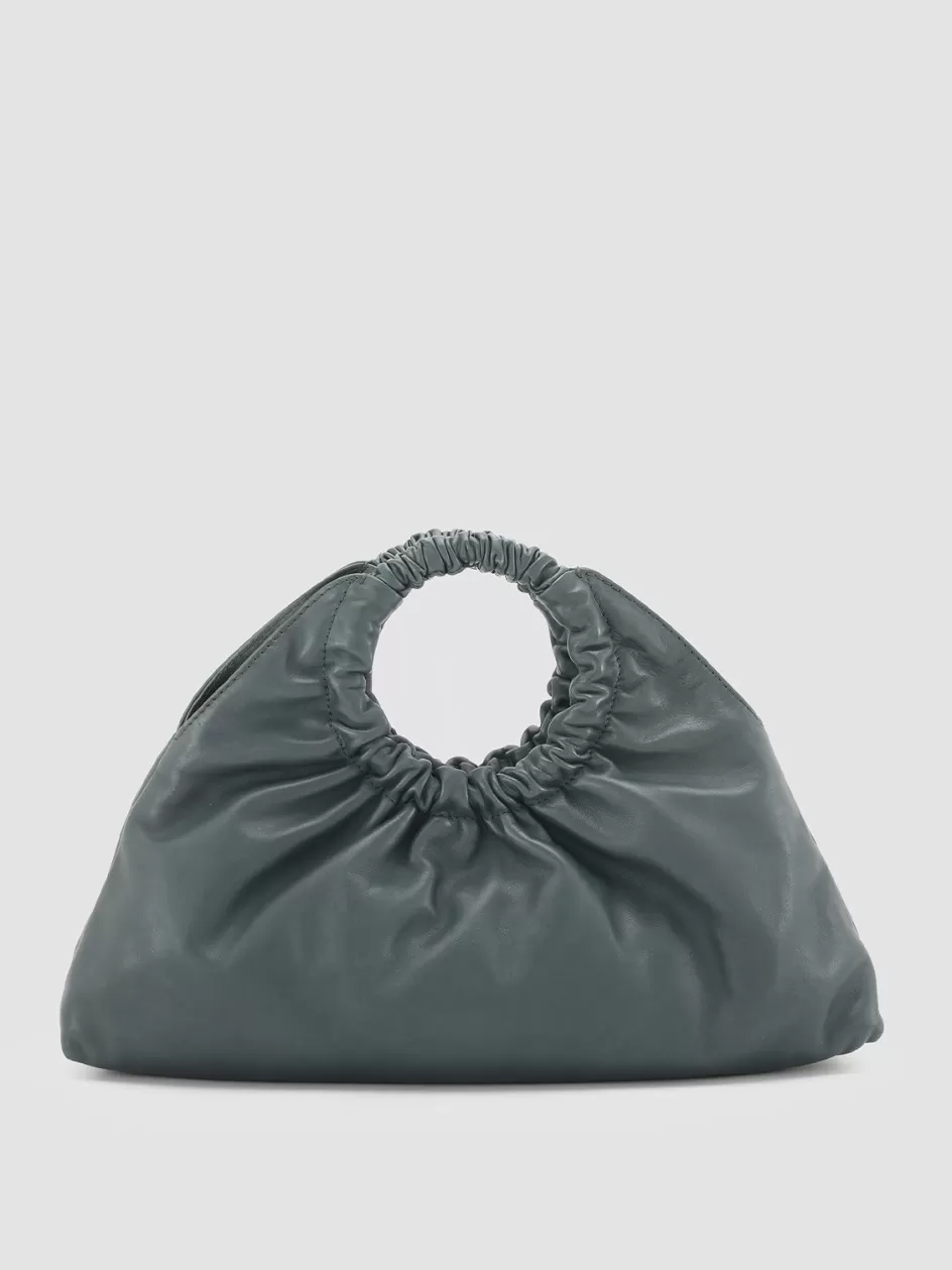 Officine Creative Bags>CIRCLE 14 - Leather Clutch Bag GREEN