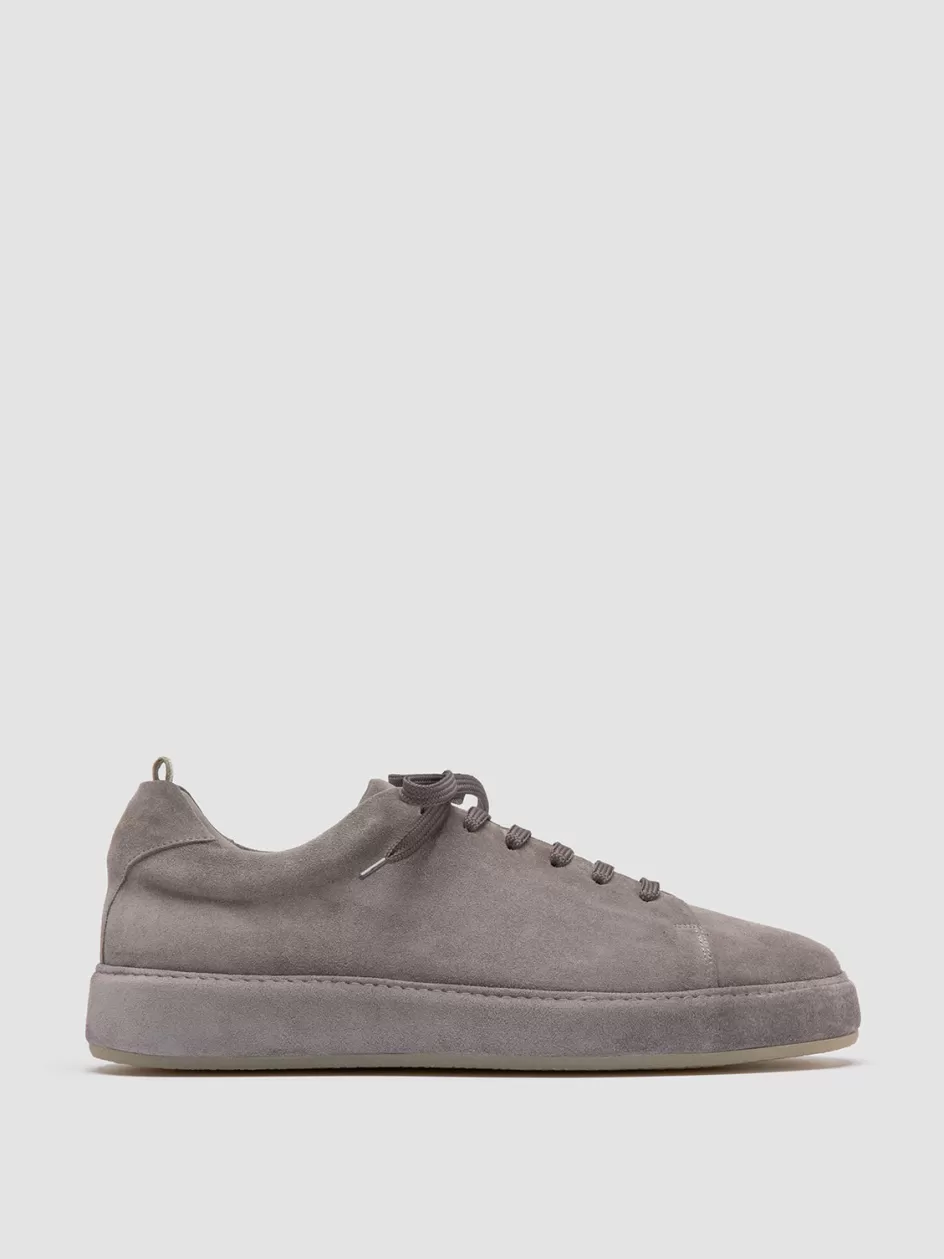 Officine Creative Suede Selection | Sneakers>COVERED 001 - Grey Suede Low Top Sneakers PIOMBO