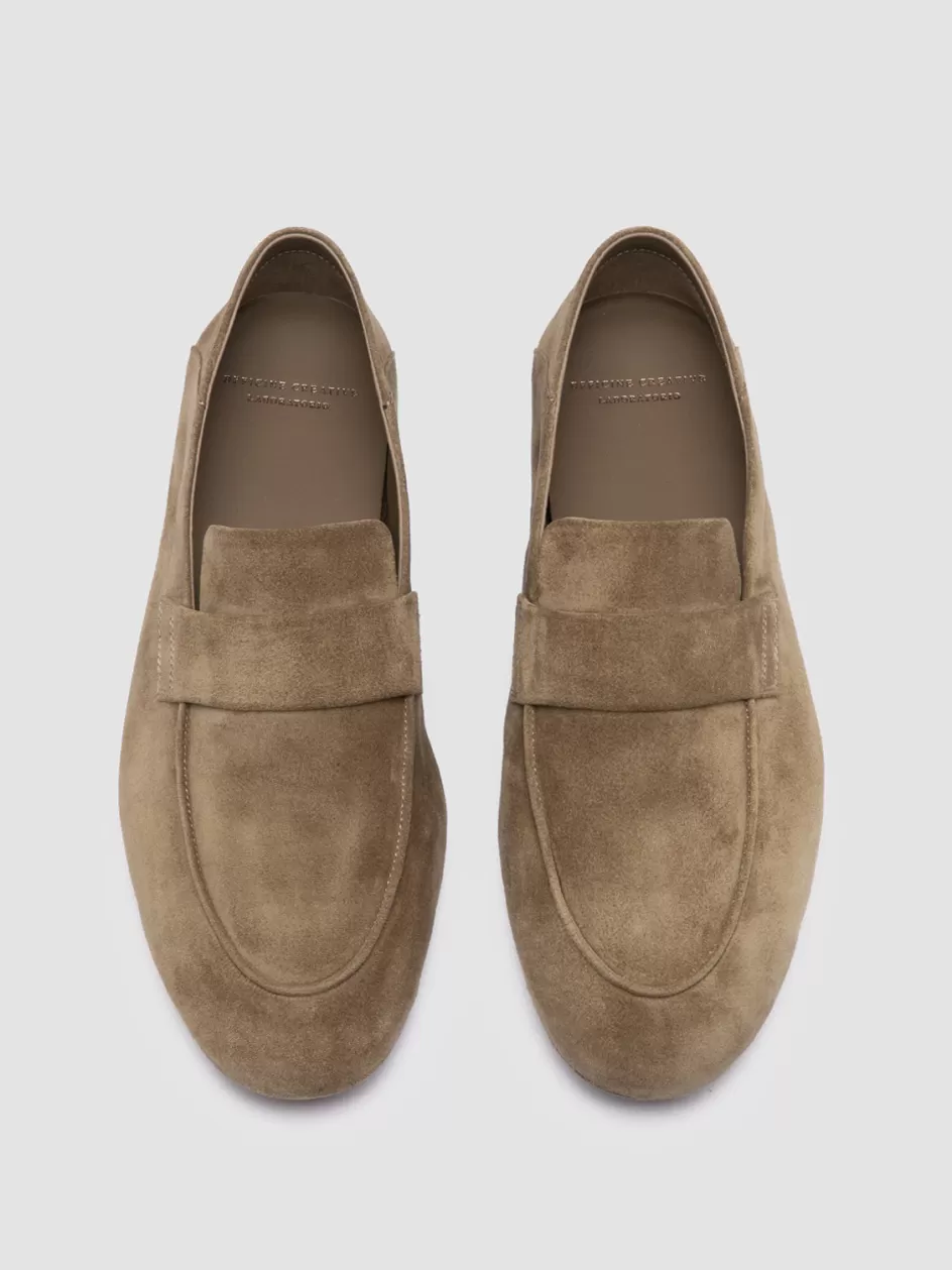 Officine Creative Loafers | Suede Selection>C-SIDE 001 - Taupe Suede Loafers LEAD