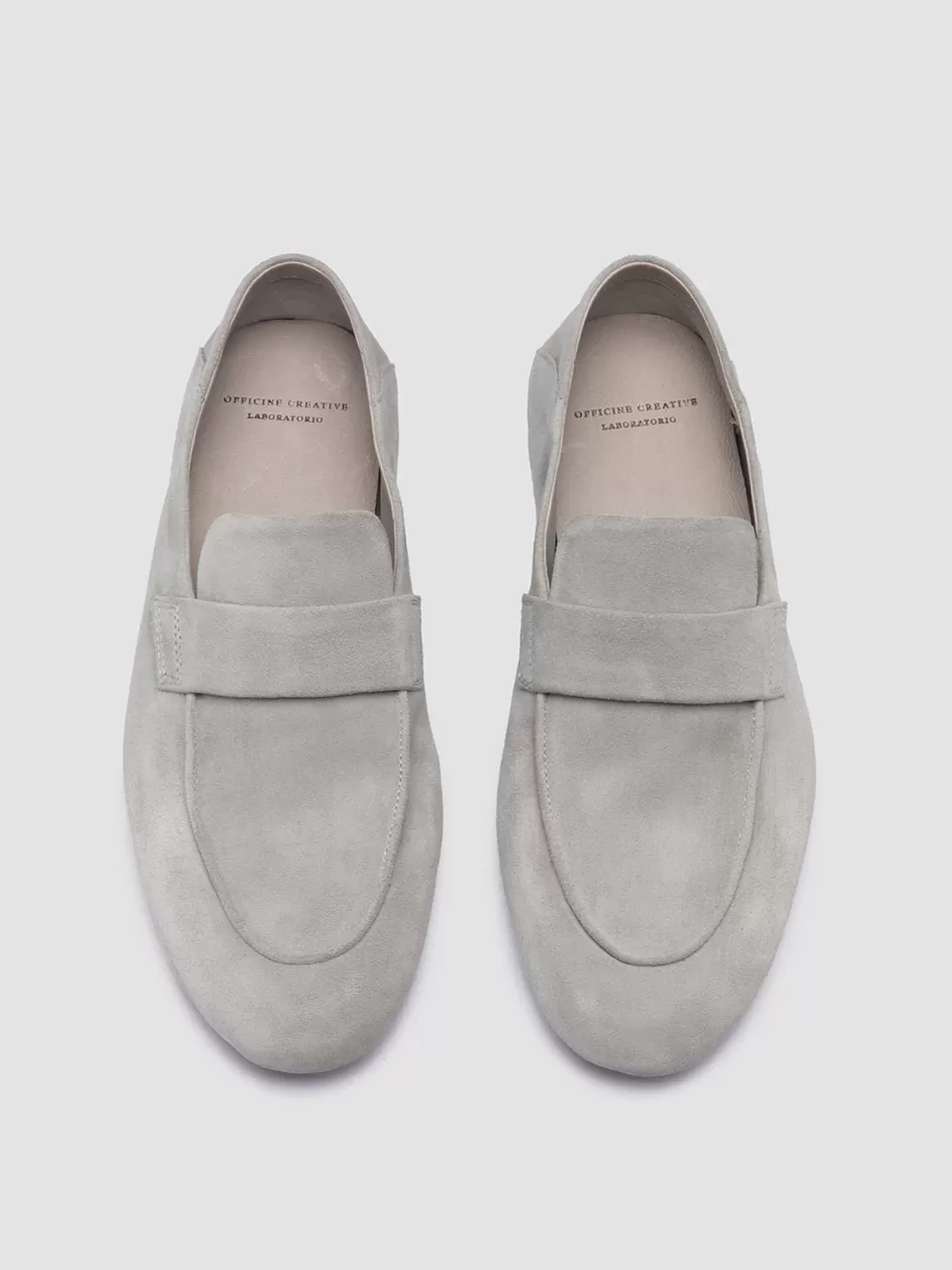 Officine Creative Suede Selection | Loafers>C-SIDE 101 - Grey Suede Loafers LIGHT GREY