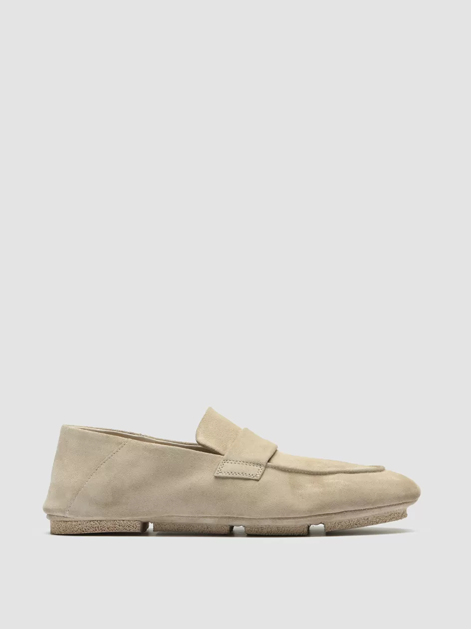 Officine Creative Suede Selection | Loafers>C-SIDE 101 - Ivory Suede Loafers BEIGE