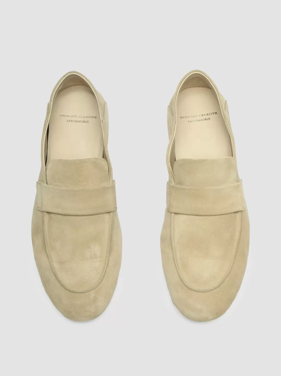 Officine Creative Suede Selection | Loafers>C-SIDE 101 - Ivory Suede Loafers BEIGE