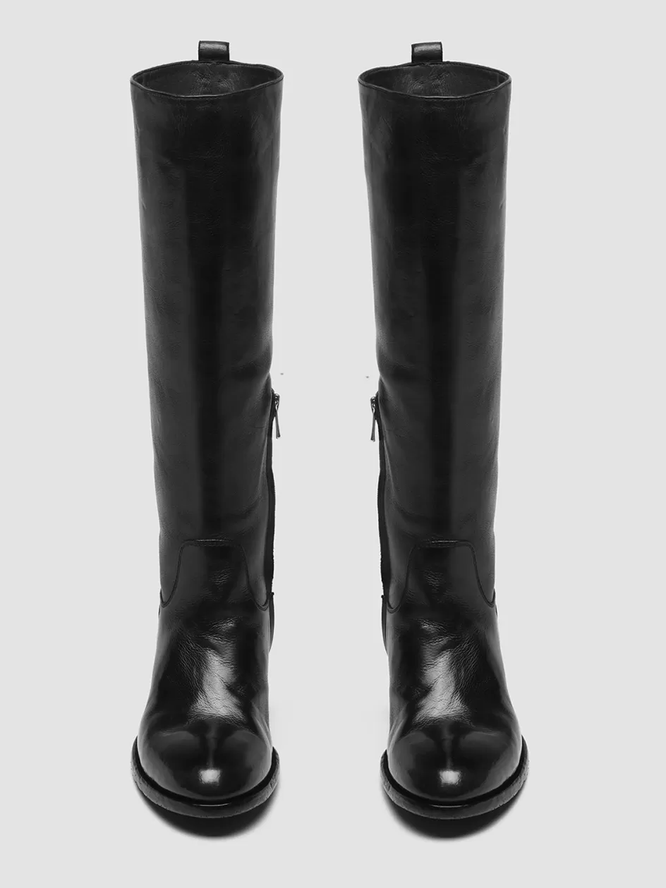 Officine Creative High Heels Booties | Boots & Booties>DENNER 116 - Leather Zip Boots BLACK