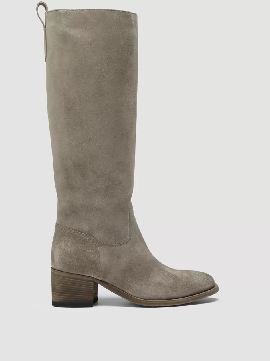 Officine Creative High Heels Booties | Boots & Booties>DENNER 116 - Suede Zip Boots GREY