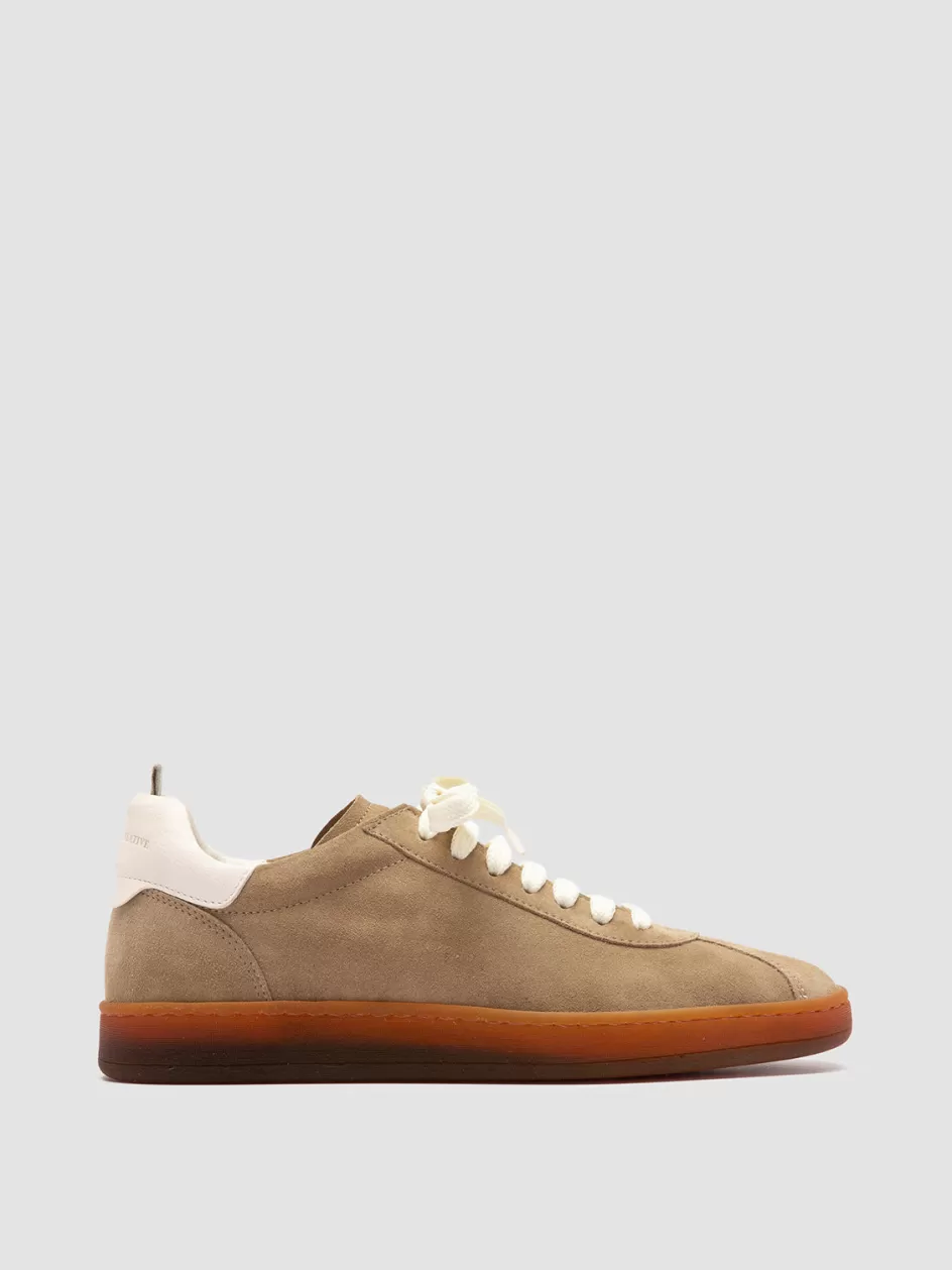 Officine Creative Suede Selection | Sustainable Sneakers>DESTINY 101 - Leather And Suede Low Top Sneakers BROWN