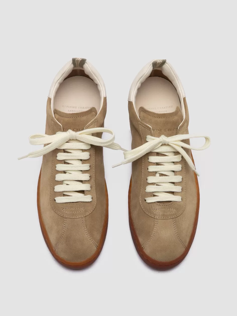 Officine Creative Suede Selection | Sustainable Sneakers>DESTINY 101 - Leather And Suede Low Top Sneakers BROWN