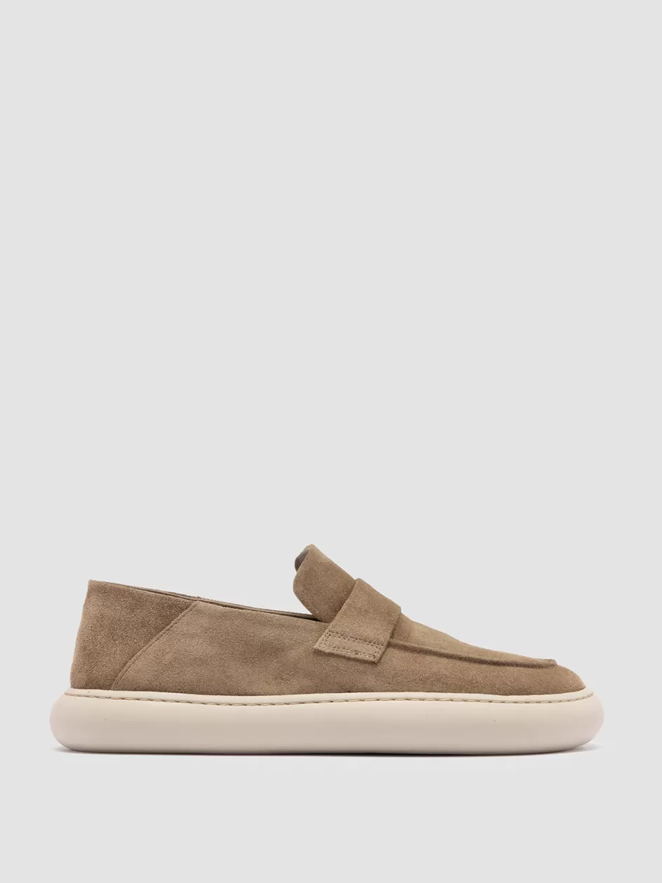 Officine Creative Suede Selection | Sneakers>DINGHY 101 - Taupe Suede Low Top Sneakers LEAD