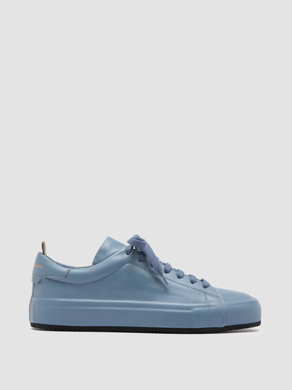 Officine Creative Sneakers>EASY 101 - Leather Low Top Sneakers BLUE