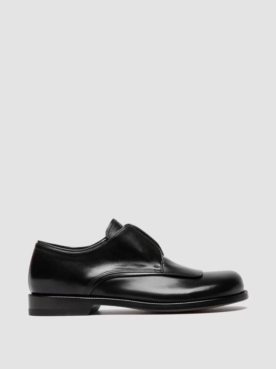 Officine Creative Derbies & Oxfords | Dress Shoes>EMERALD 003 - Black Leather Derby Shoes NERO                                              