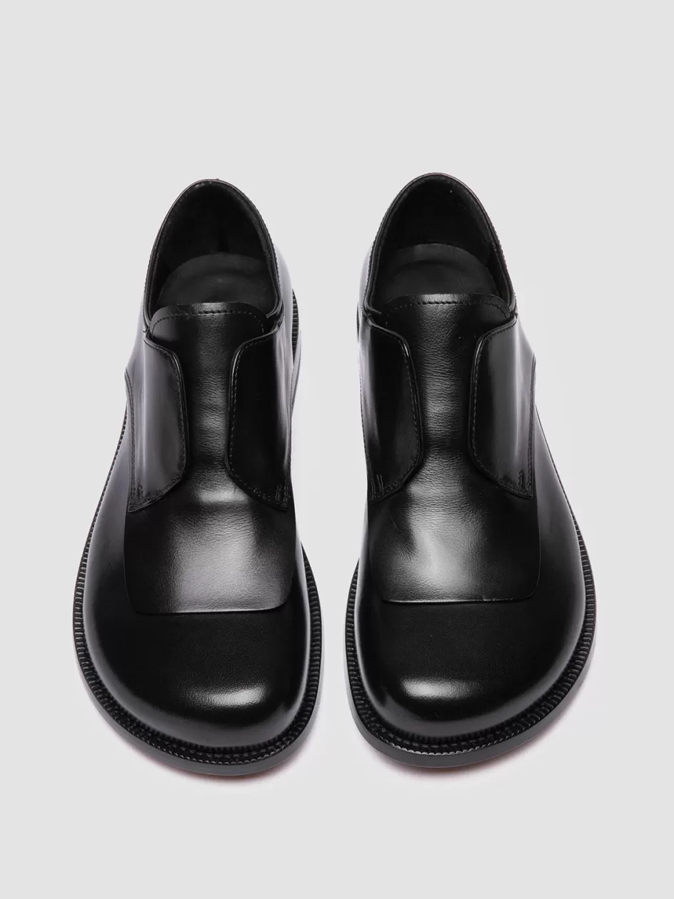 Officine Creative Derbies & Oxfords | Dress Shoes>EMERALD 003 - Black Leather Derby Shoes NERO                                              