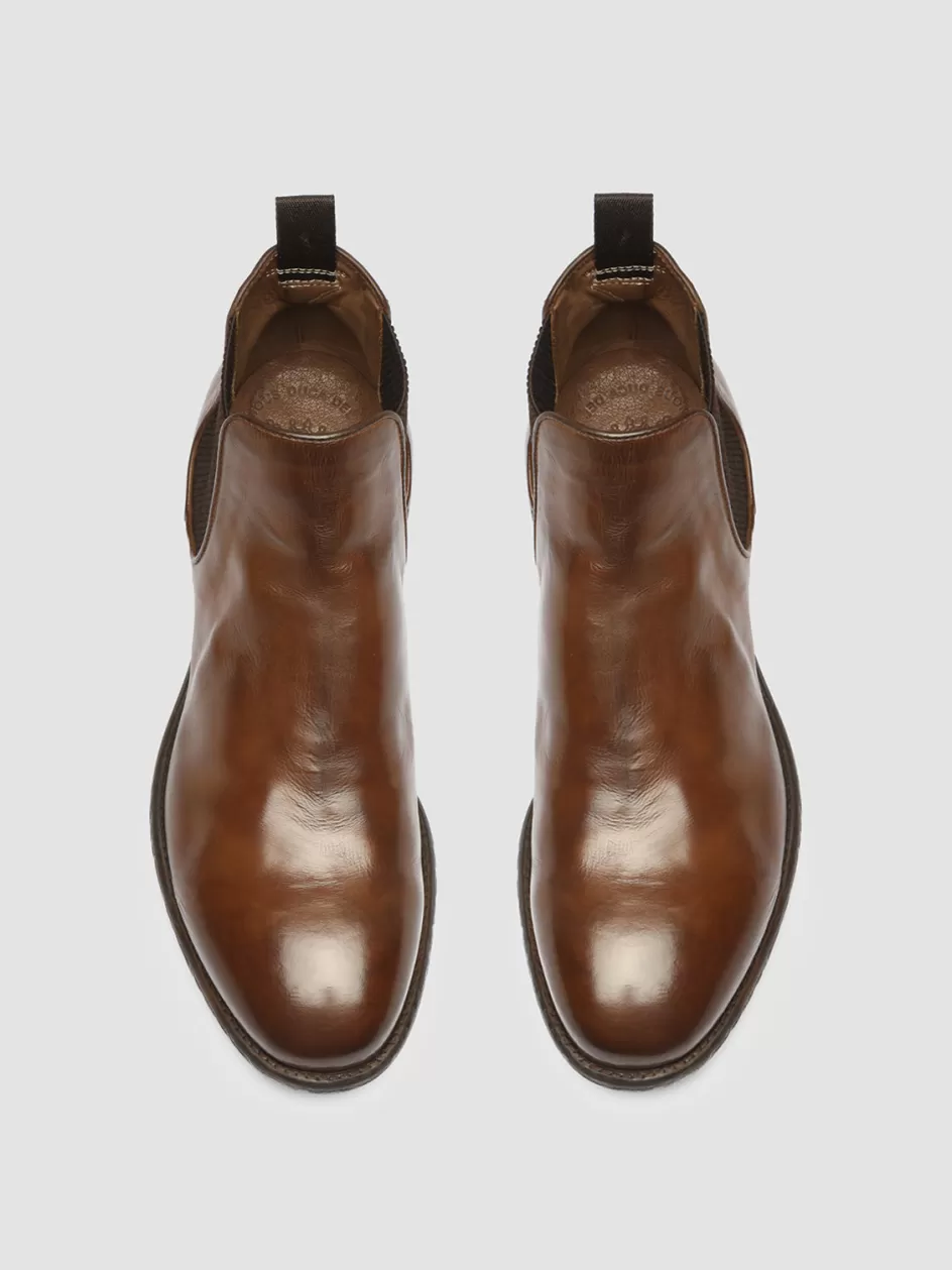 Officine Creative Ankle Boots>EMORY 012 - Brown Leather Chelsea Boots CIGAR