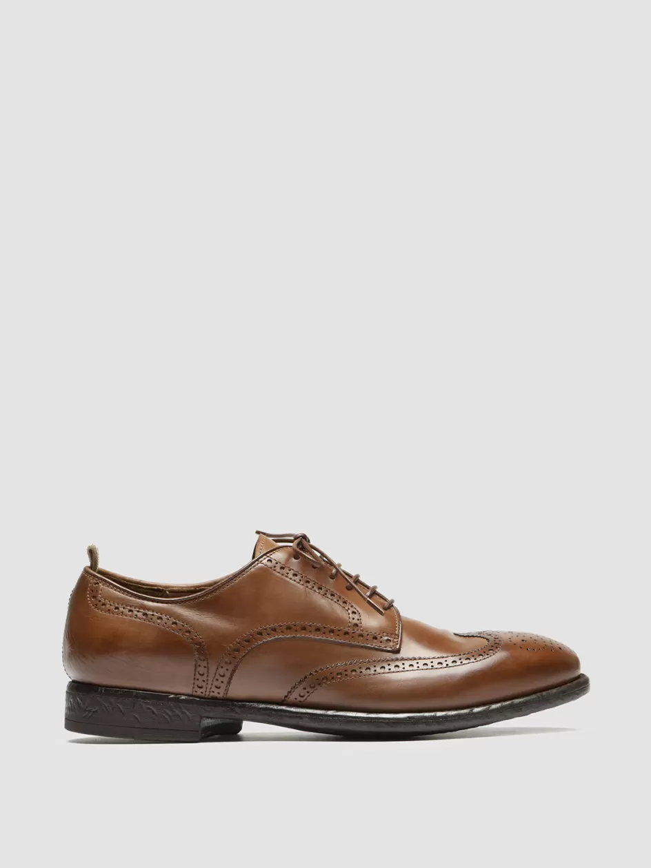 Officine Creative Derbies>EMORY 015 - Brown Leather Derby Shoes CIGAR