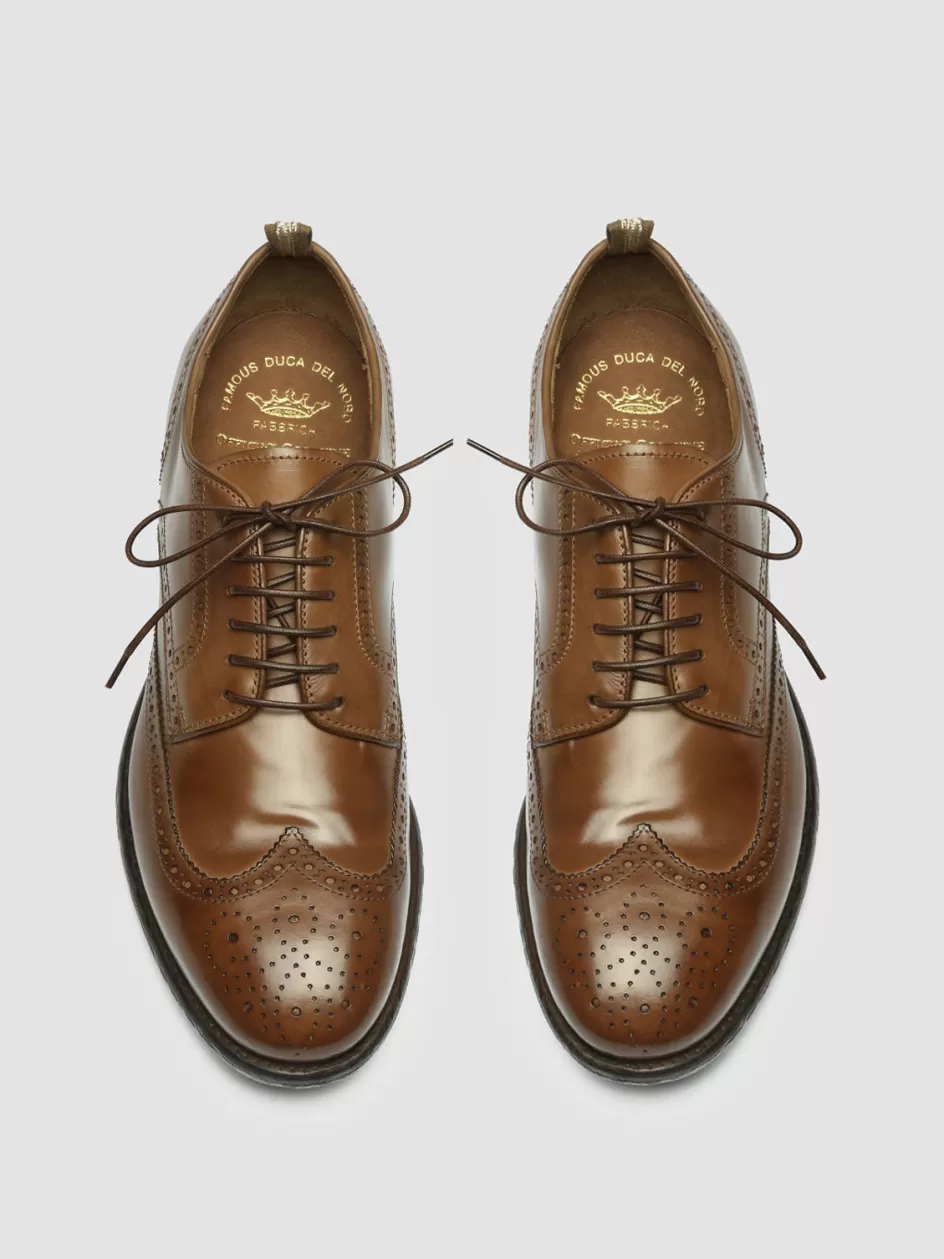 Officine Creative Derbies>EMORY 015 - Brown Leather Derby Shoes CIGAR