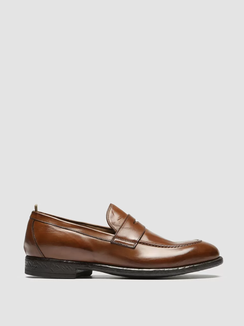 Officine Creative Loafers>EMORY 024 - Brown Leather Loafers CIGAR