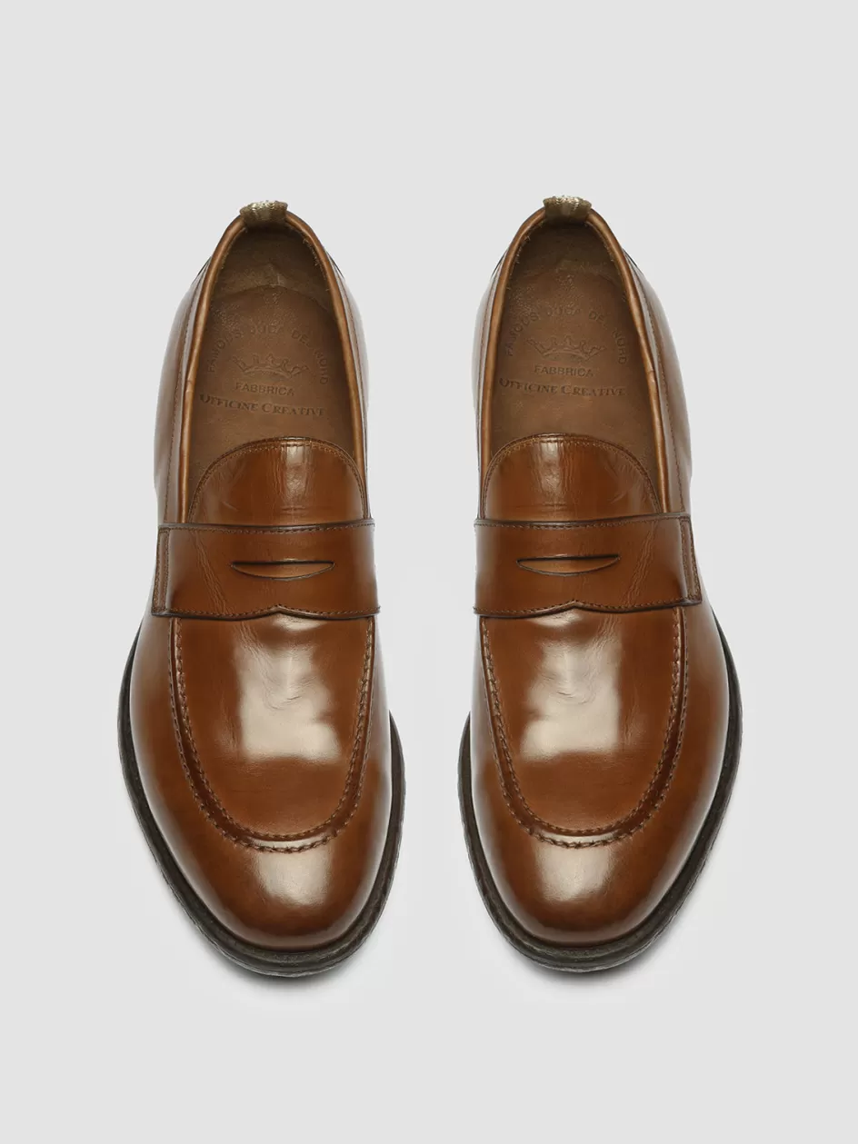 Officine Creative Loafers>EMORY 024 - Brown Leather Loafers CIGAR