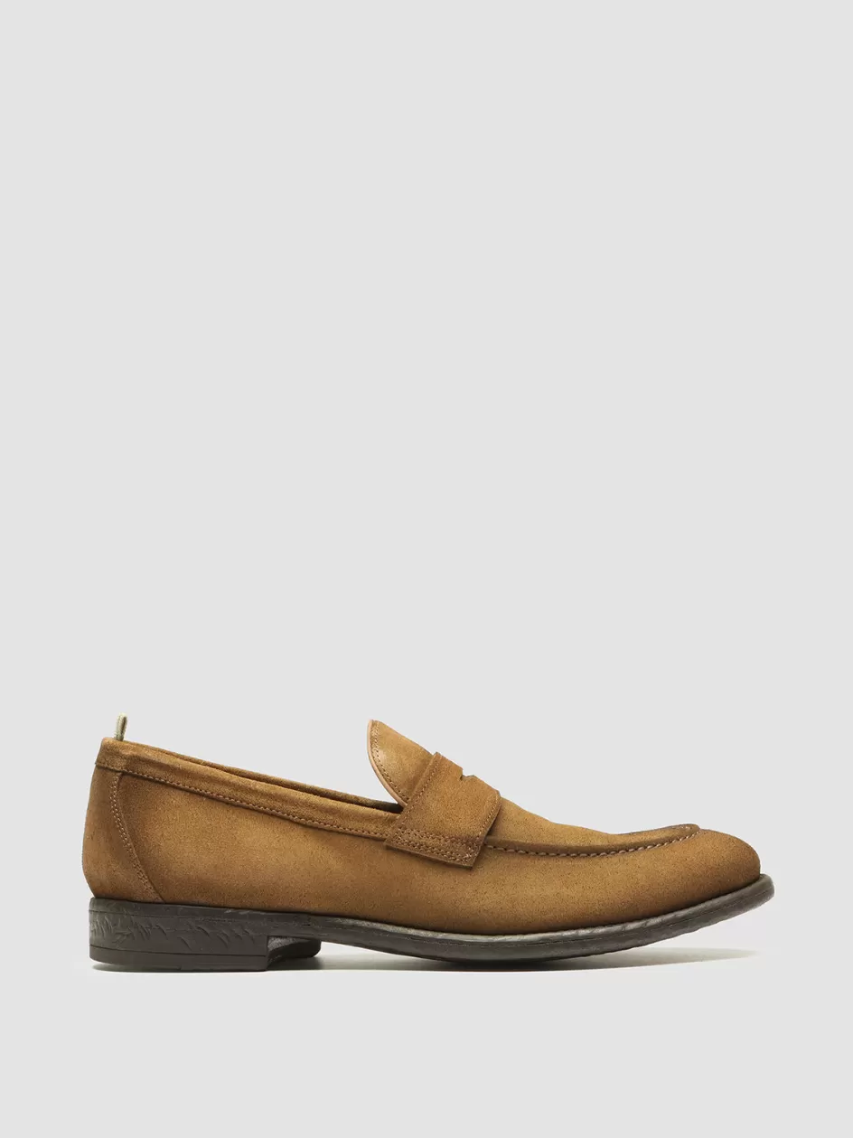 Officine Creative Loafers>EMORY 024 - Brown Suede Loafers CIGAR