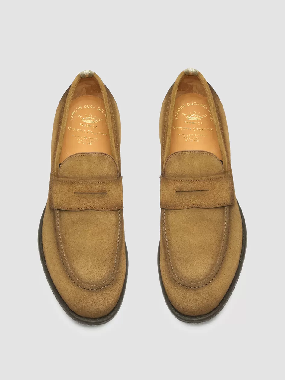 Officine Creative Loafers>EMORY 024 - Brown Suede Loafers CIGAR