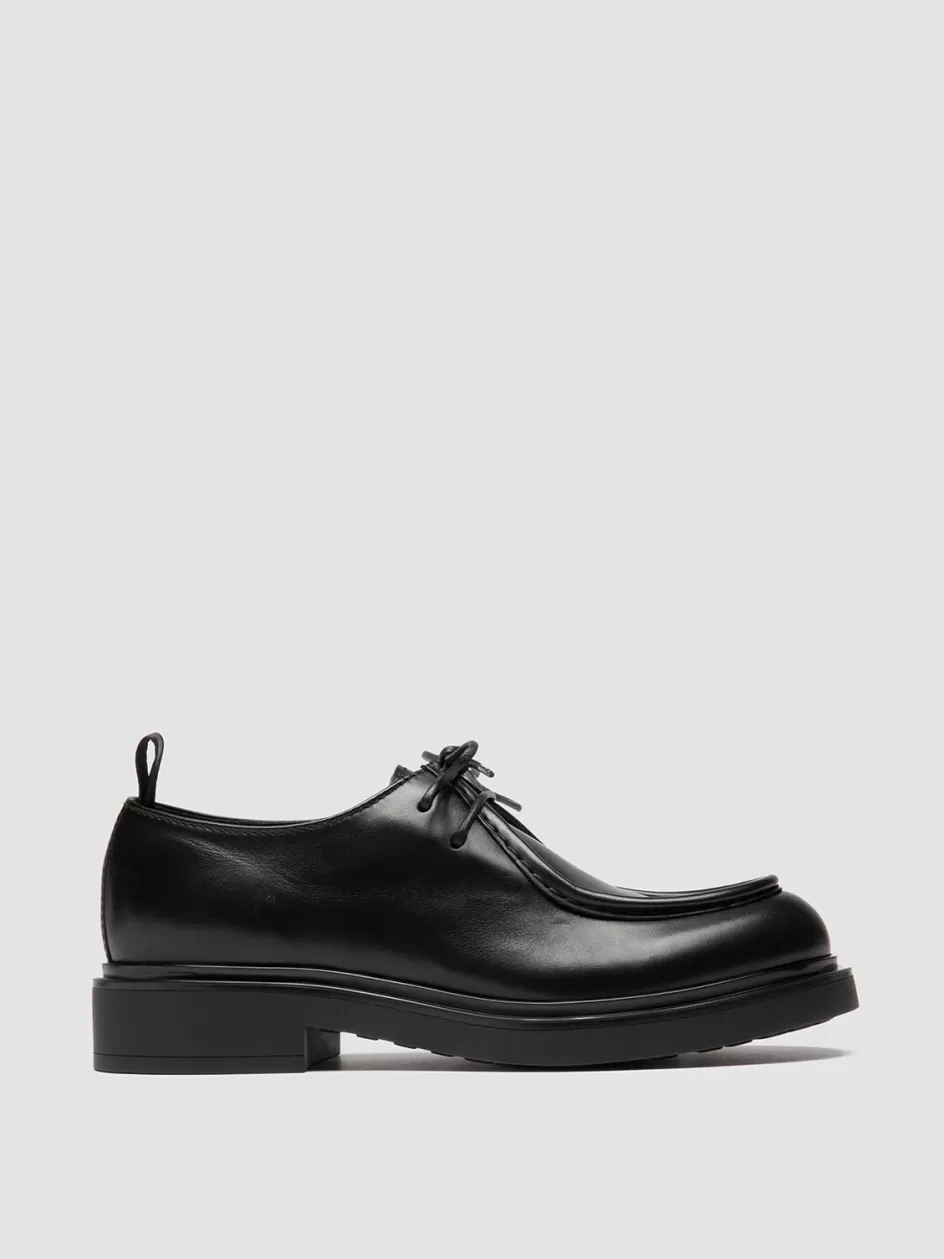 Officine Creative Derbies & Oxfords | Dress Shoes>ENGINEER 102 - Black Leather Derby Shoes NERO                                              