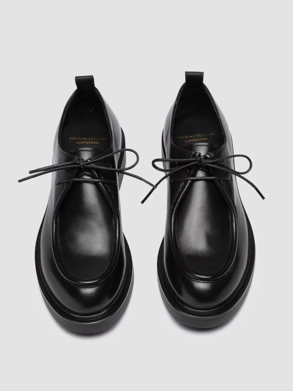 Officine Creative Derbies & Oxfords | Dress Shoes>ENGINEER 102 - Black Leather Derby Shoes NERO                                              