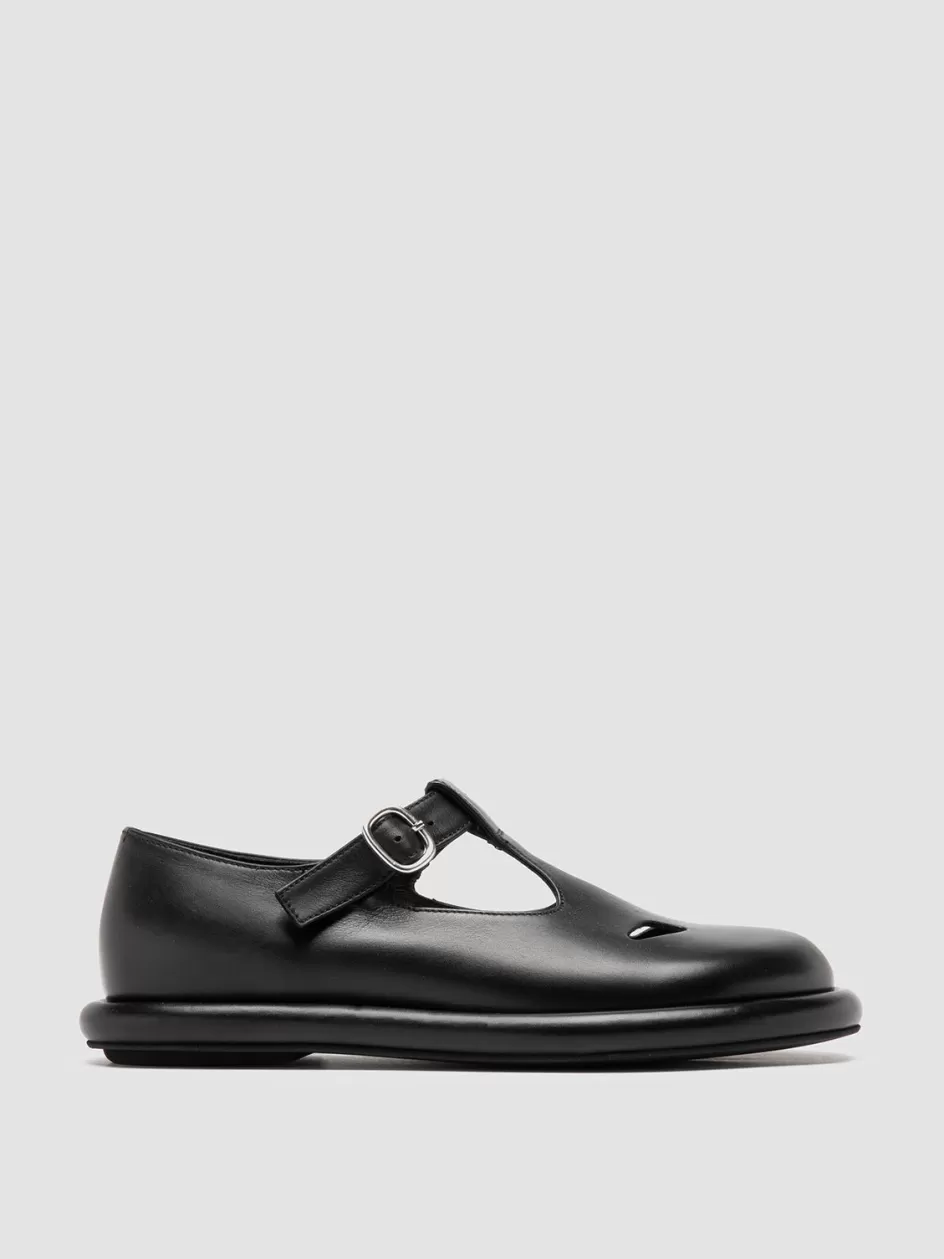 Officine Creative Loafers | Dress Shoes>ESTENS 106 - Leather T-Bar Shoes BLACK