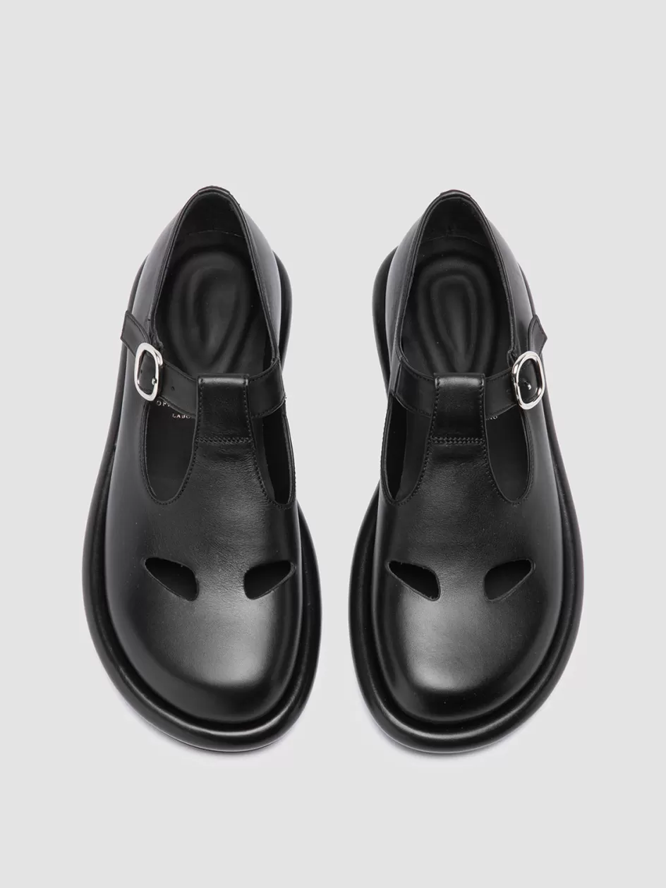 Officine Creative Loafers | Dress Shoes>ESTENS 106 - Leather T-Bar Shoes BLACK