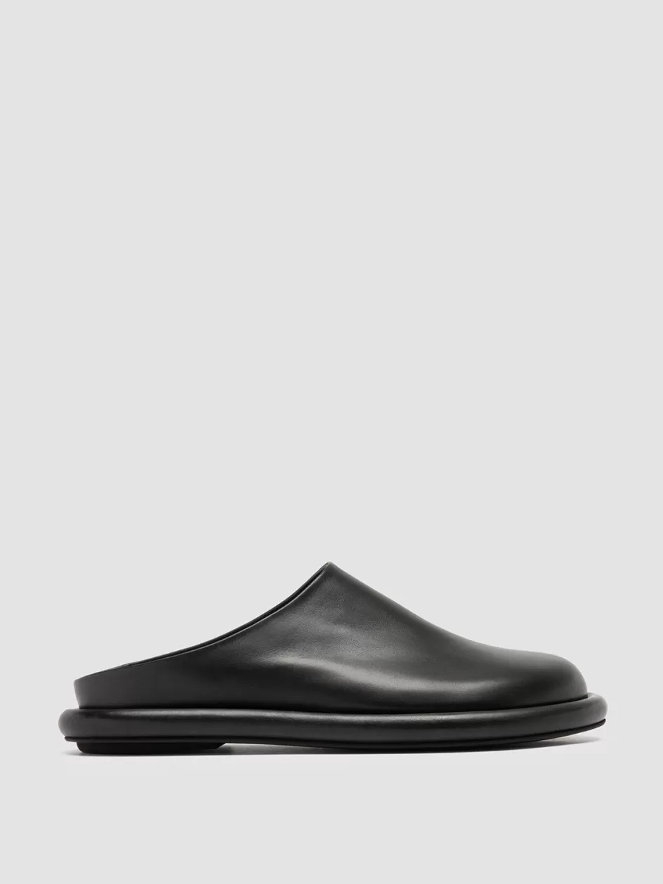 Officine Creative Sandals | Mules>ESTENS 107 - Leather Mule Sandals BLACK