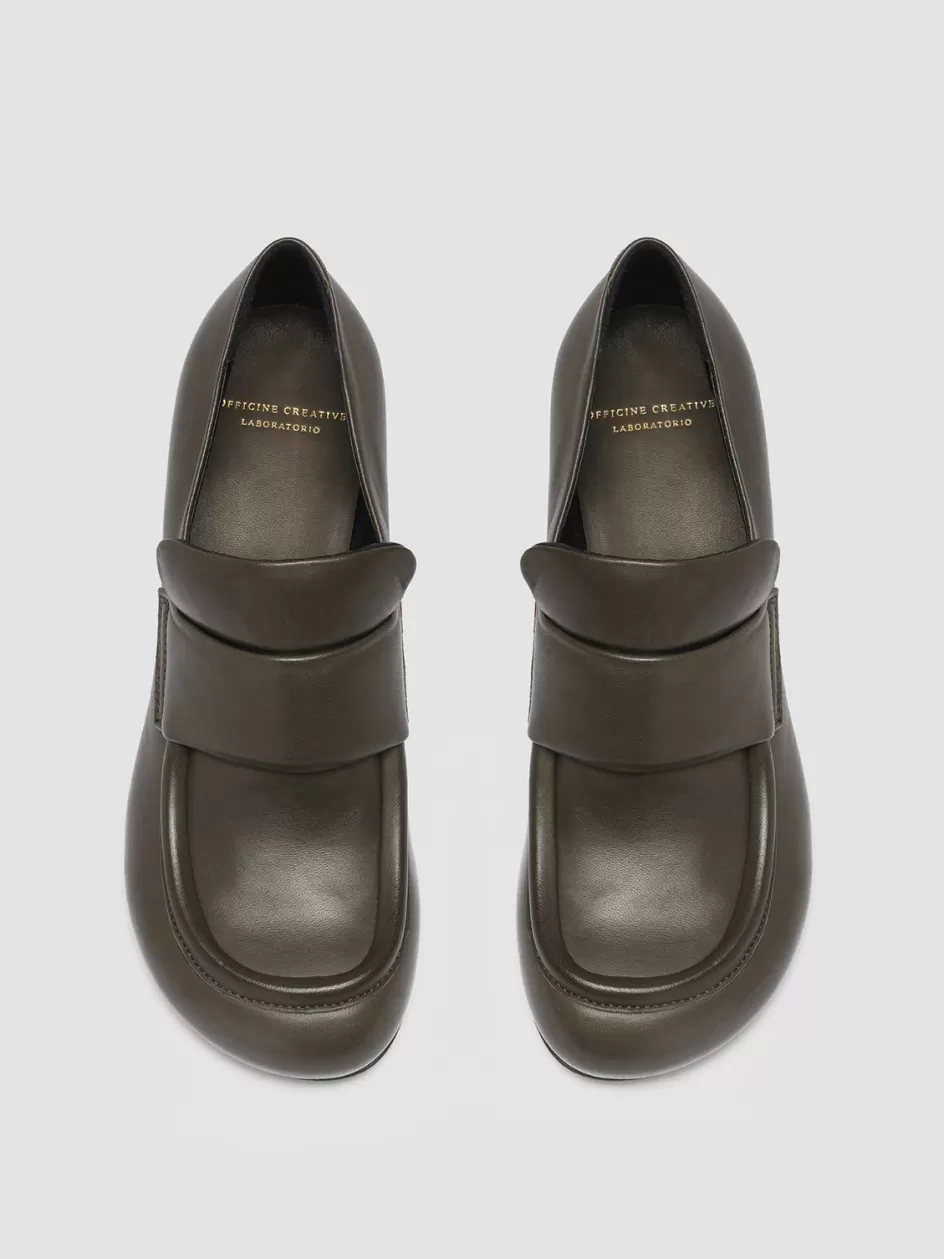 Officine Creative Loafers>ETHEL 001 - Leather Penny Loafers GREEN