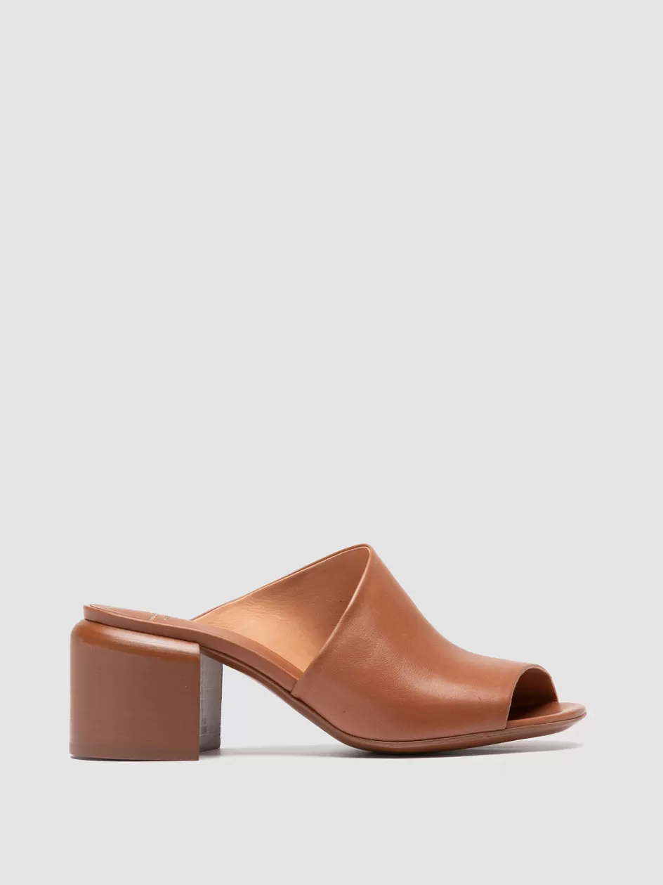 Officine Creative Icons | Sandals>ETHEL 007 - Brown Leather Sandals RHUM