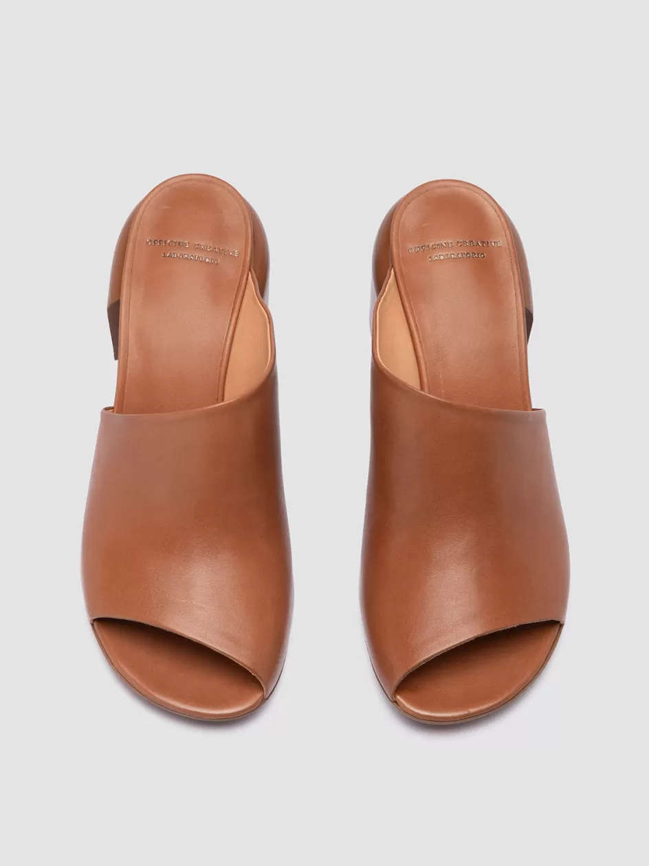 Officine Creative Icons | Sandals>ETHEL 007 - Brown Leather Sandals RHUM