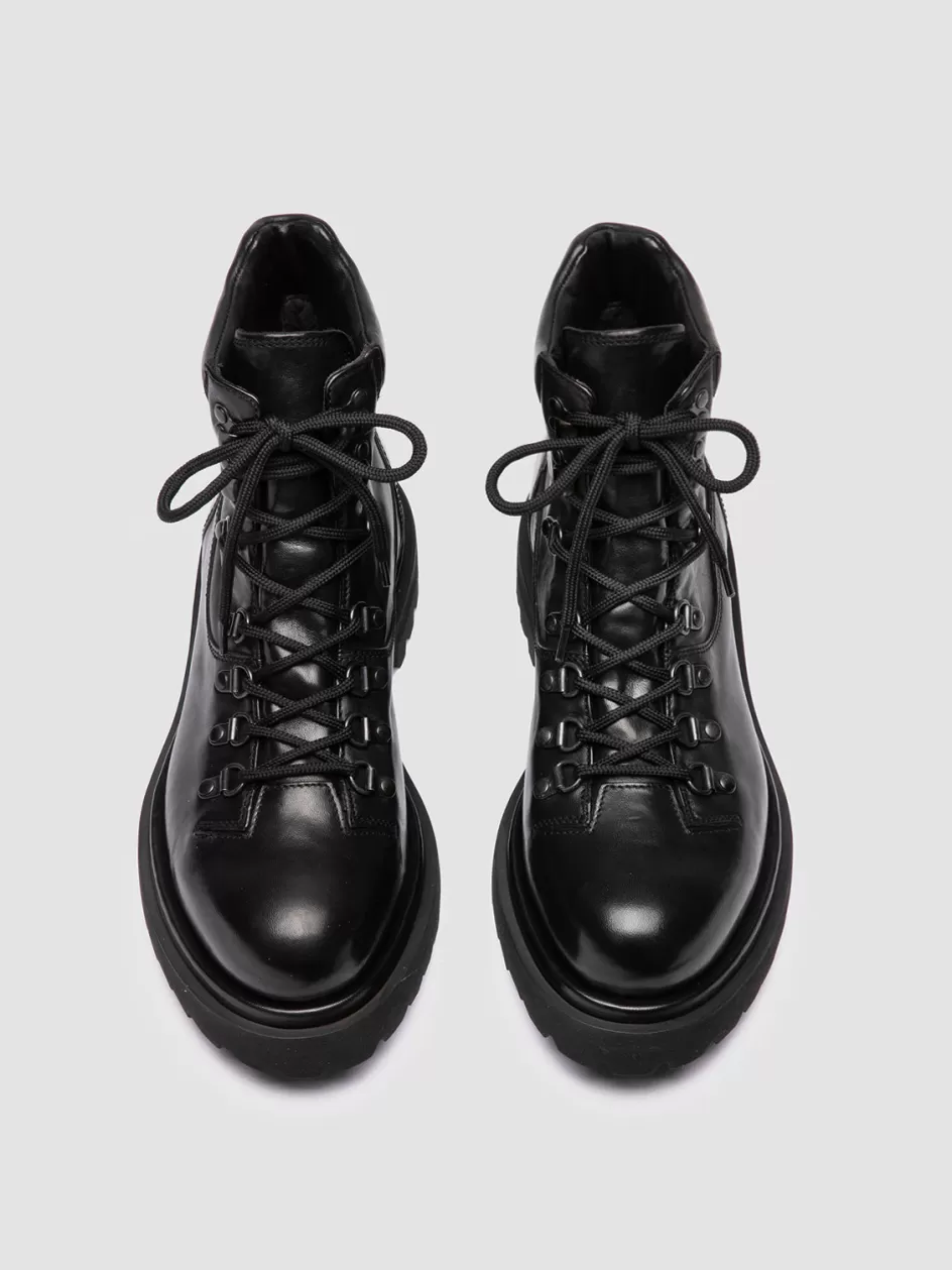 Officine Creative Ankle Boots>EVENTUAL DD 106 - Leather Lace-up Boots BLACK