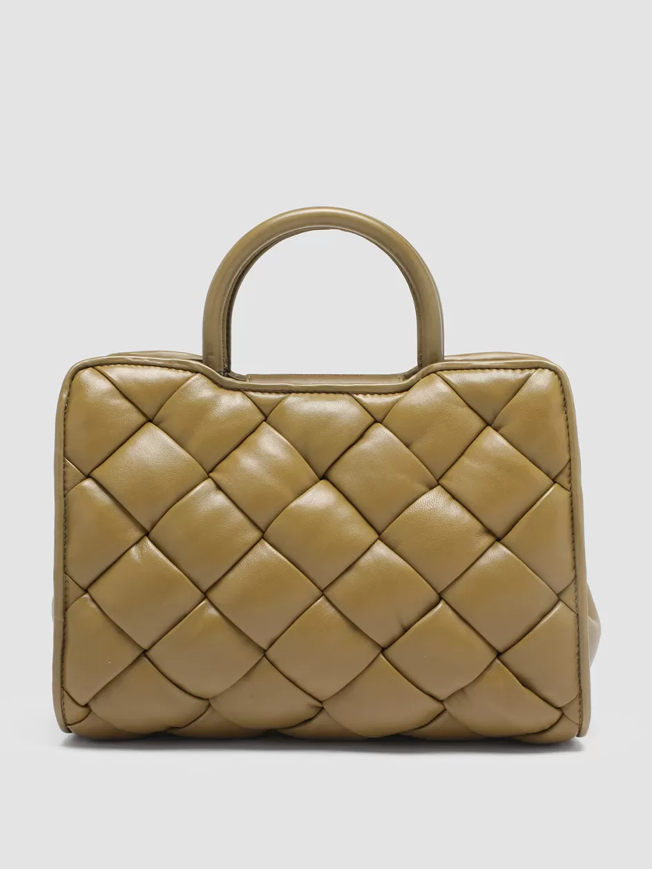 Officine Creative Bags>HELEN 025 - Woven Leather Hand Bag GREEN