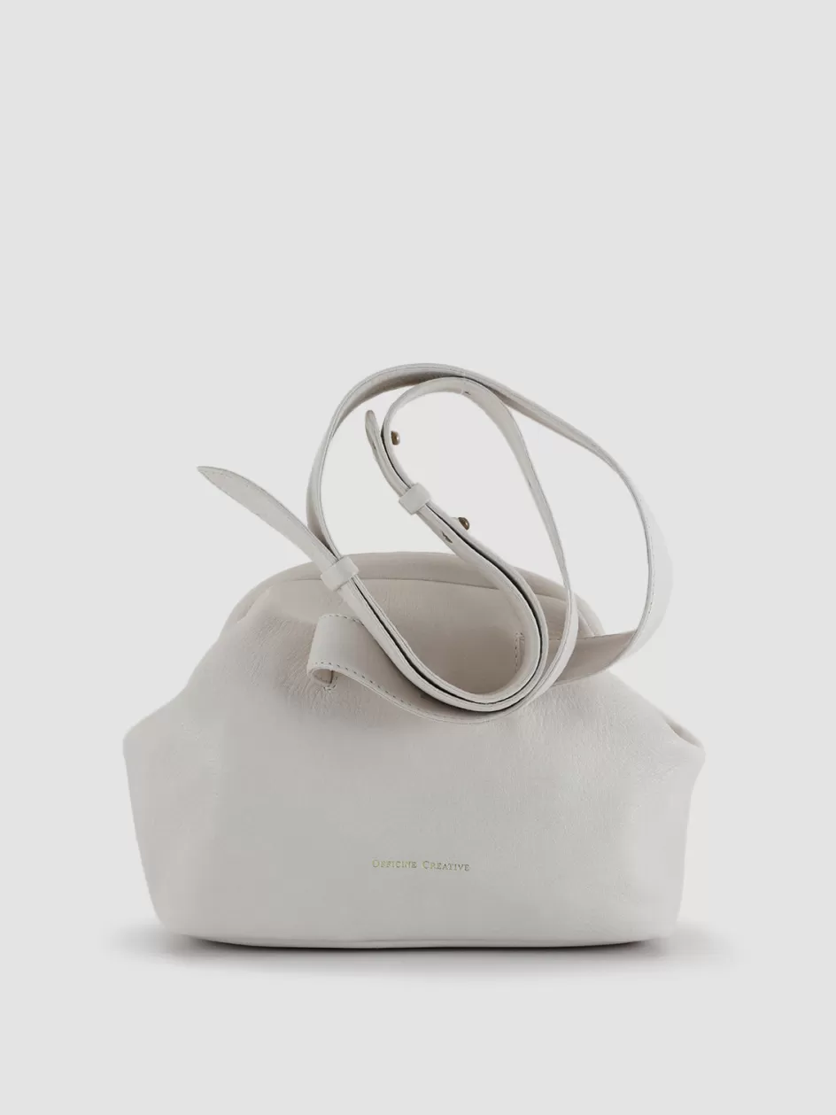 Officine Creative Bags>HELEN 06 - White Leather Shoulder Bag OFF WHITE