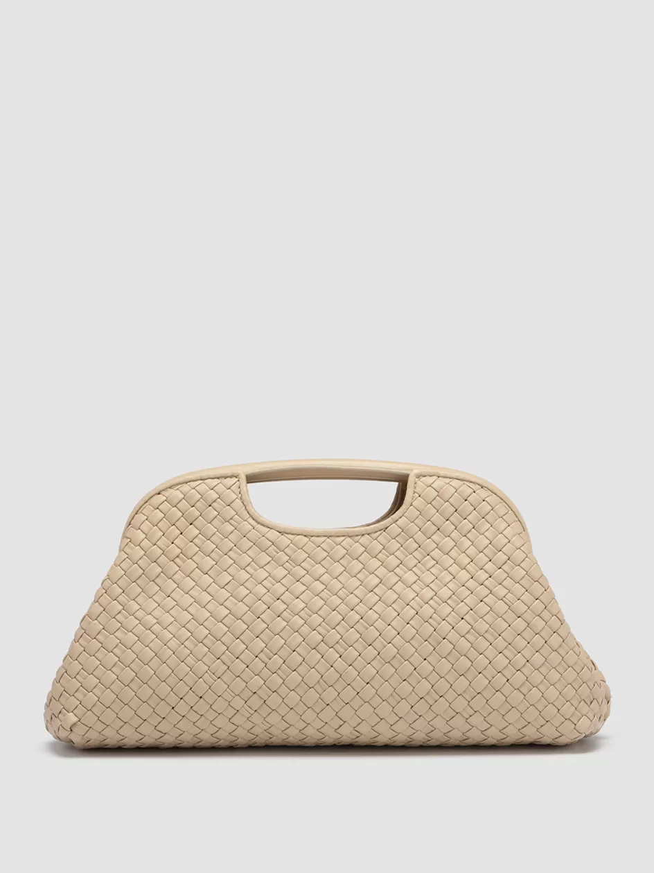 Officine Creative Bags>HELEN 08 - Leather Clutch Bag IVORY