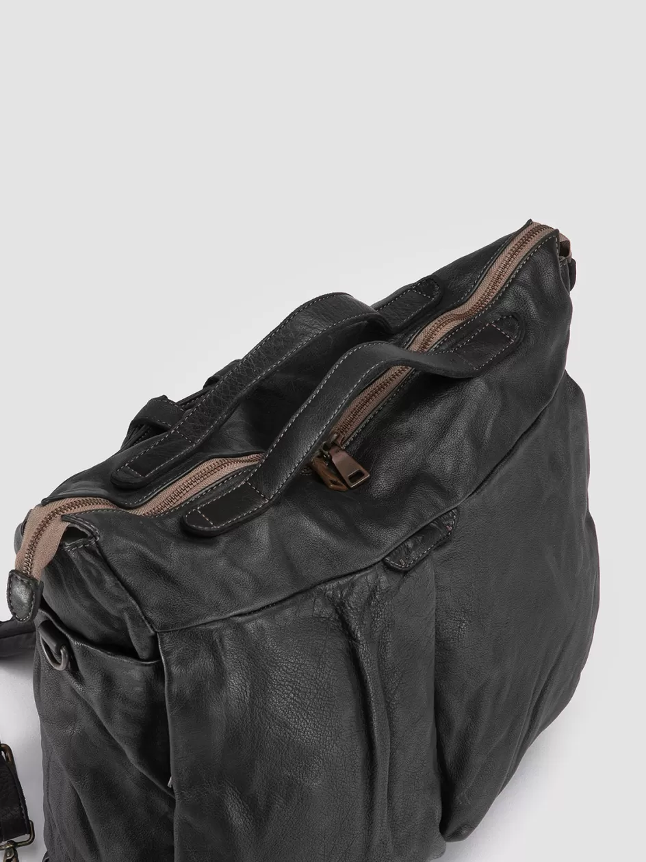 Officine Creative Backpacks | Backpacks>HELMET 036 - Leather Backpack BLACK