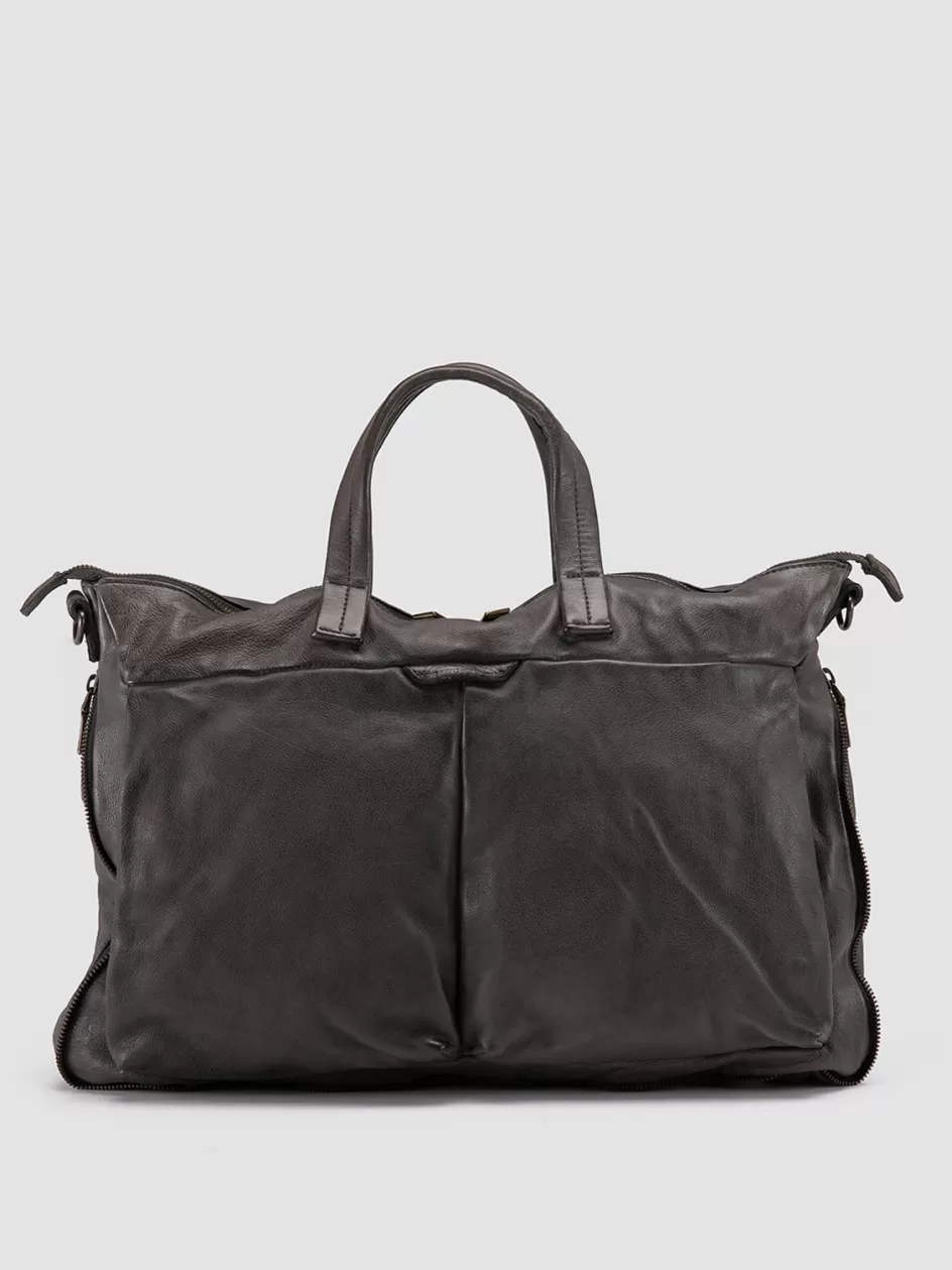 Officine Creative Icons | Bags>HELMET 046 - Leather Briefcase GREY