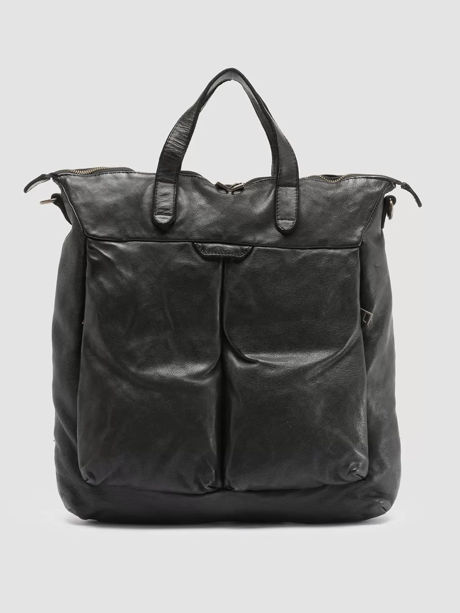 Officine Creative Backpacks | Backpacks>HELMET 27 - Leather Tote Bag BLACK