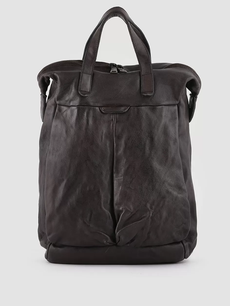 Officine Creative Backpacks | Backpacks>HELMET 28 - Brown Leather Backpack EBANO